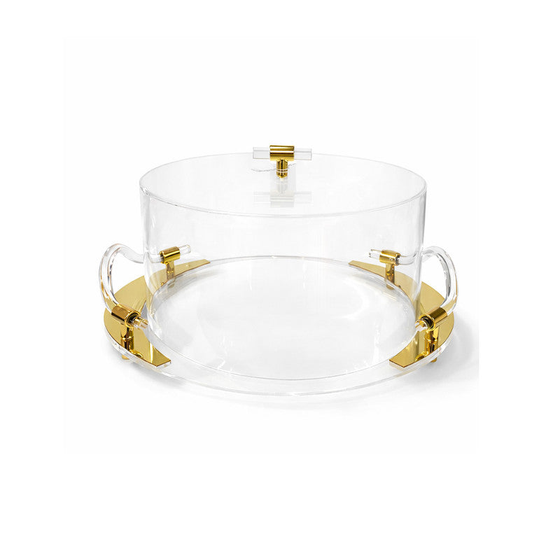 Jiangmen Acrylic & Gold Serving Plate With Cover