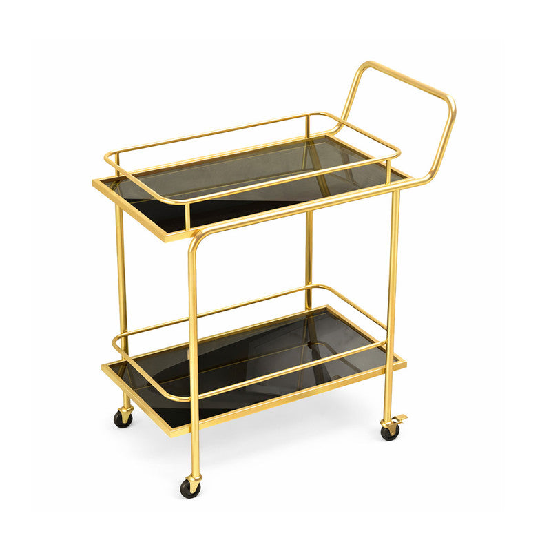 Yuke Stainless Deluxe Gilded Service Trolley