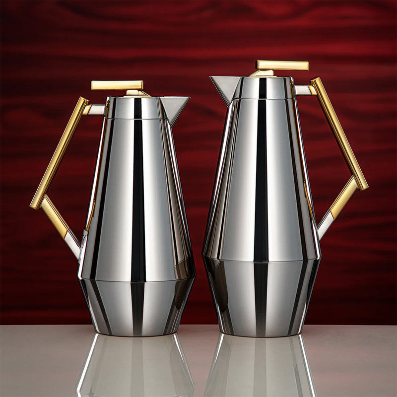 Vacuum Flask Set – Silver & Gold (0.7L & 1L)