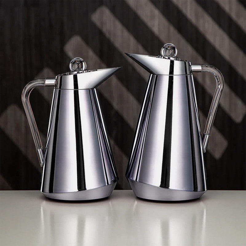 Vacuum Flask Set – Silver & Transparent