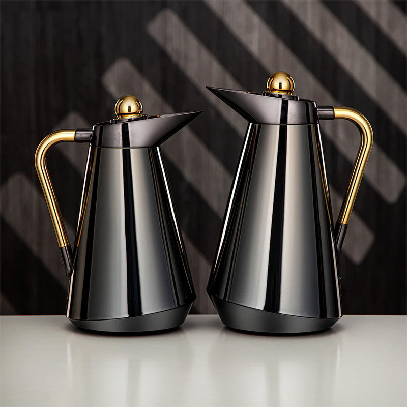 Vacuum Flask Set – Black & Gold