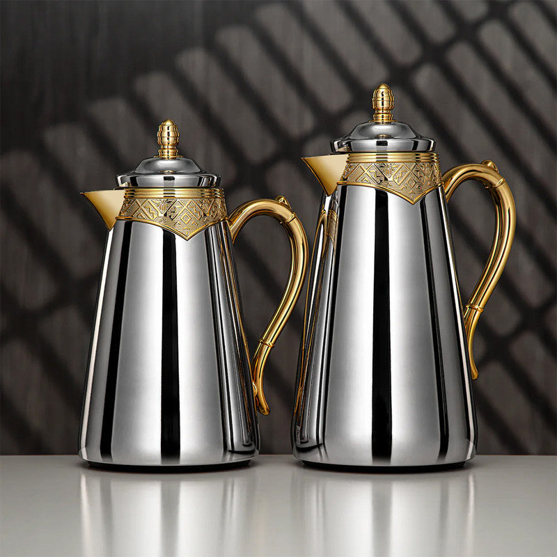 Vacuum Flask Set – Silver & Gold