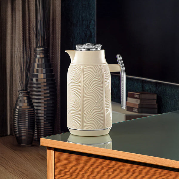 Almarjan Ivory & Silver 1 Liter Vacuum Flask