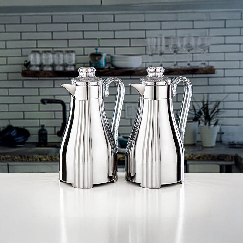 Almarjan Silver 2 Pieces Vacuum Flask Set