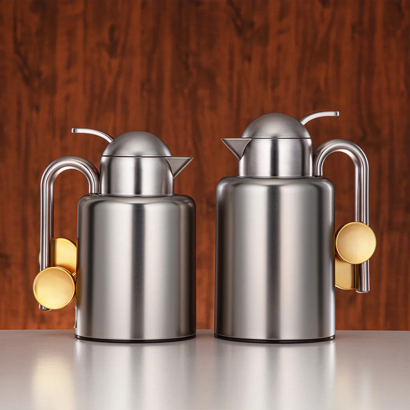 Vacuum Flask 2-Piece Set – Matte Nickel & Matte Gold – 1L + 1.5L