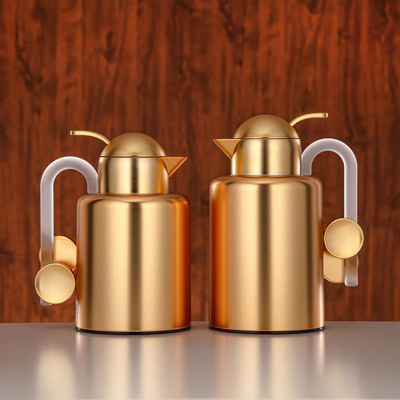 Vacuum Flask 2-Piece Set – Matte Gold & Frost – 1L + 1.5L