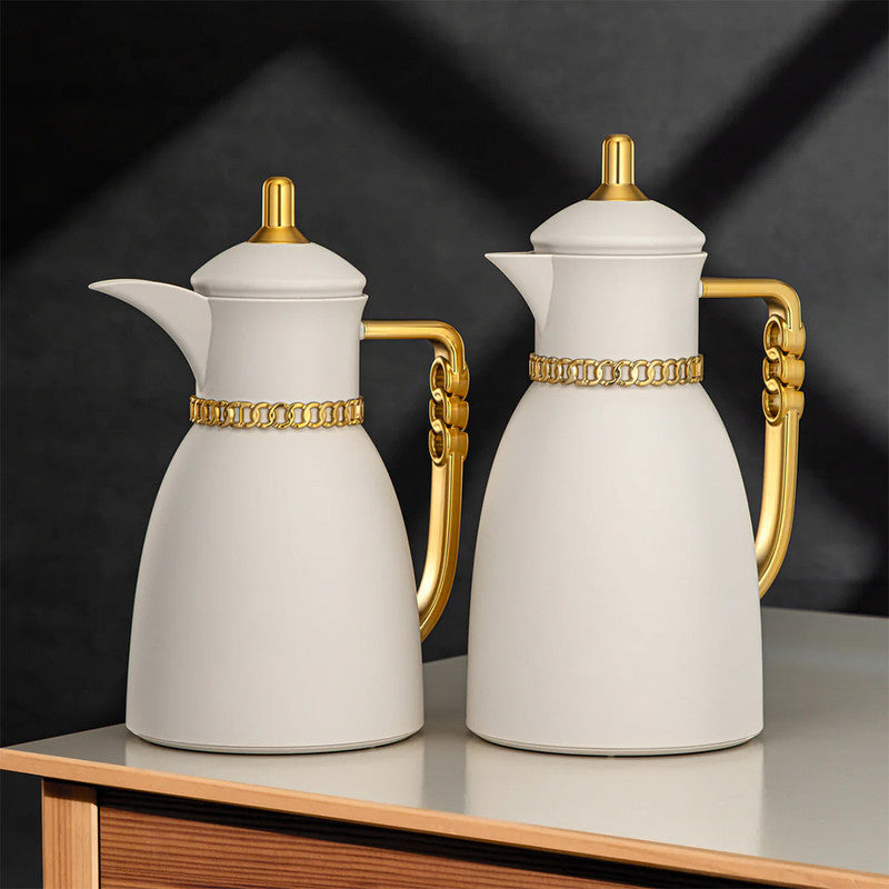Vacuum Flask Set – Ivory & Matt Gold