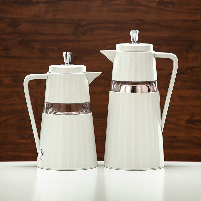 2-Piece Vacuum Flask Set – Ivory & Transparent
