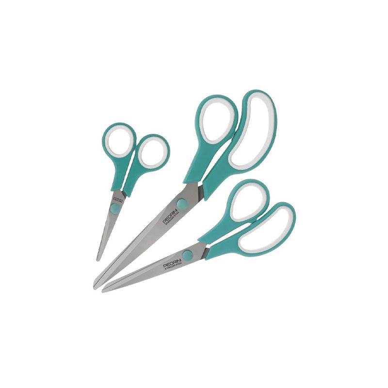 Pedrini Scissors Set – 3 Pcs (Petrol Color)