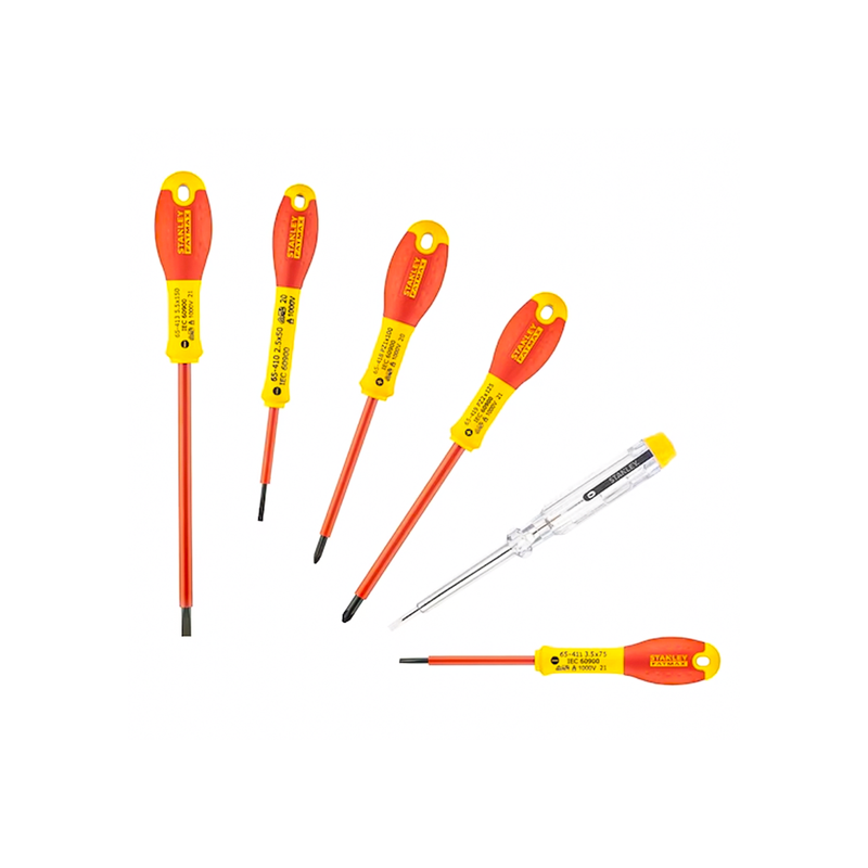 Stanley Fatmax 6 piece Insulated Slotted Pozidriv Screwdriver Set