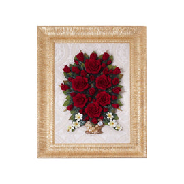 GIANT GOLDEN FRAME WITH BASKET WITH ROSES RED&BLACK 17 0762-17