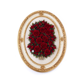 GIANT GOLD OVAL FRAME WITH ROSES RED 09 0772-09