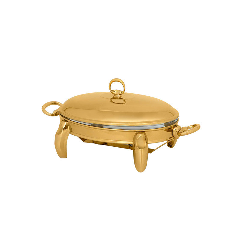 Mat Steel Large Oval Gold Chafing Dish | 1018G | Cooking & Dining, Serveware |Image 1