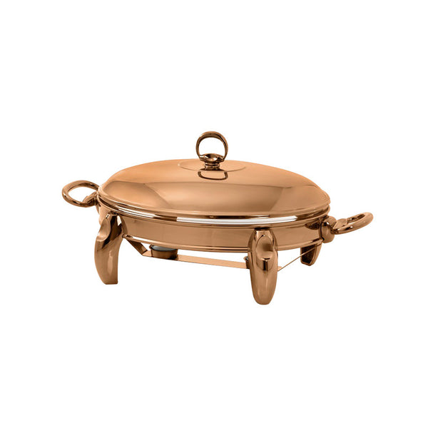 Mat Steel Large Oval Rose Gold Chafing Dish