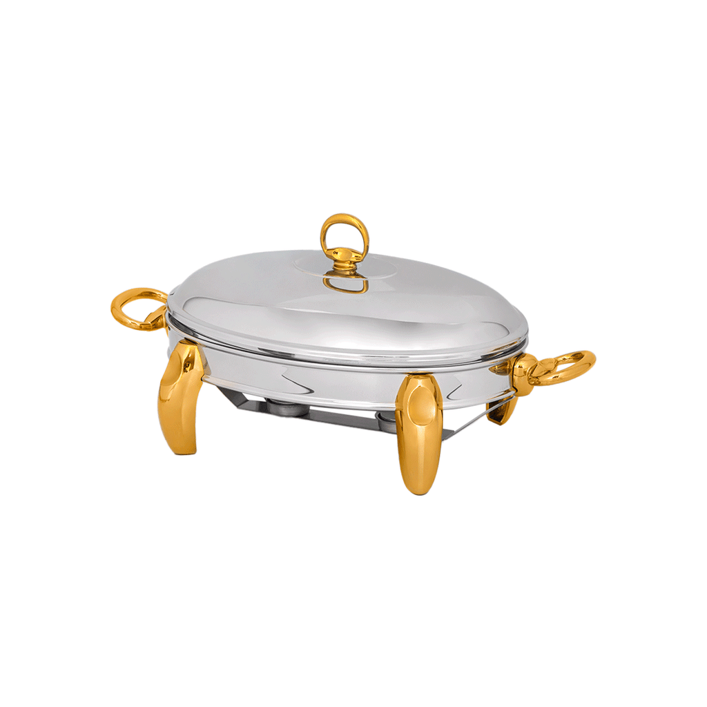 CHAFING DISH LARGE OVAL SILVER - GOLD    1018SG