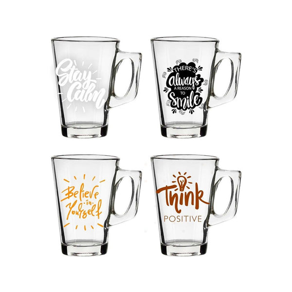 Herevin 255 Cc Motivation Printed Glass Mug | 131600-007 | Cooking & Dining, Glassware |Image 1