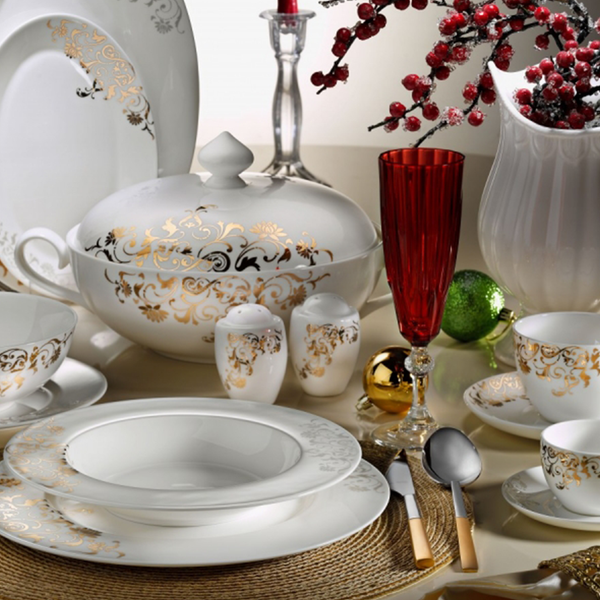 Royal Queen 83Pcs Dinner Porcelain Set