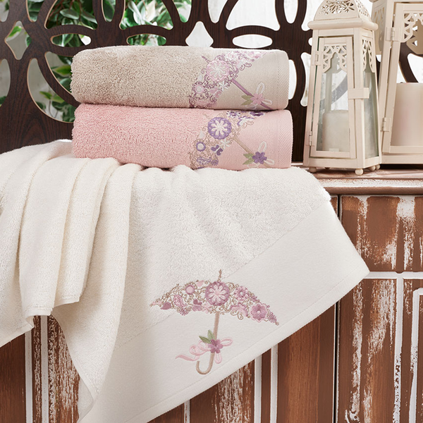 100% Cotton Terry Towel Set   2019-16-Pink