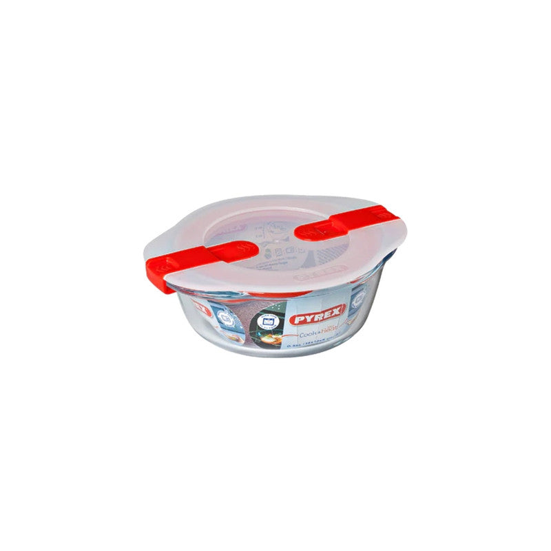 Pyrex 1.1L Round Glass Food Container With Lid