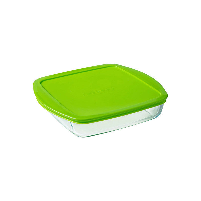 Pyrex 0.3L Cook & Store Glass Square Dish With Lid