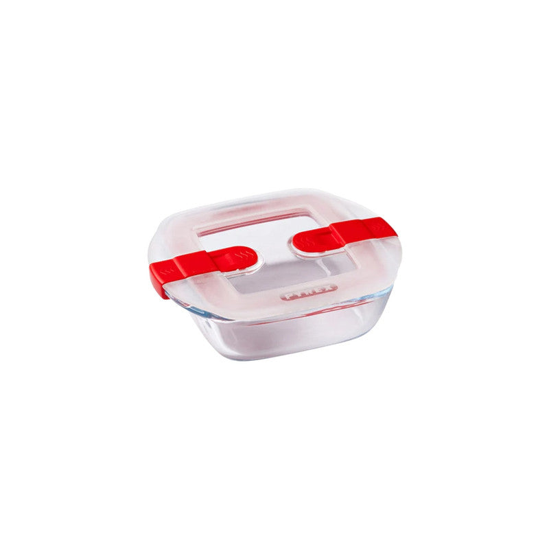 Pyrex 0.35L Cook & Heat Square Glass Food Container With Lid Pyrex 0.35L Cook & Heat Square Glass Food Container With Lid