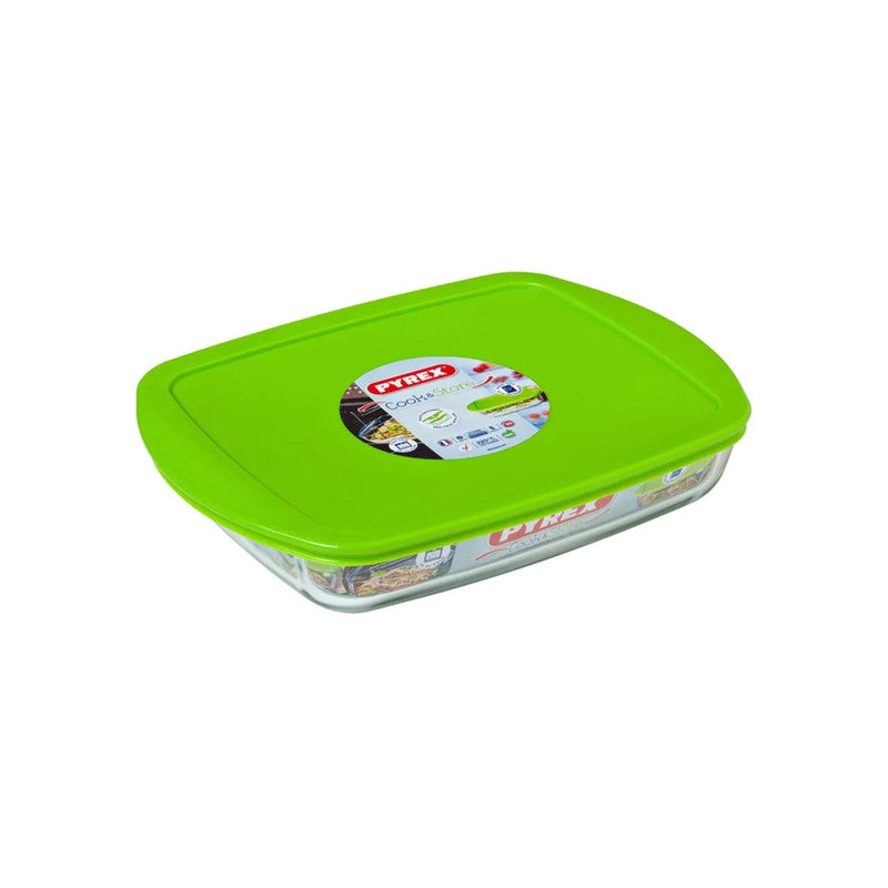 Pyrex 0.8L Cook & Store Glass Rectangular Dish Shallow With Lid Pyrex 0.8L Cook & Store Glass Rectangular Dish Shallow With Lid