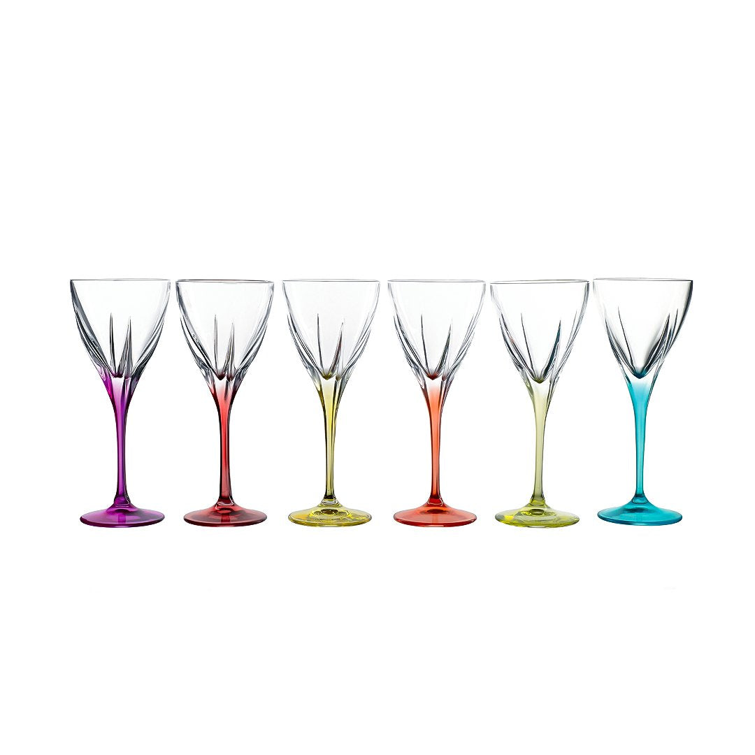 Fusion Set 6 Pcs Goblets - 02 - Coloured - Rcr Trends - 26014020006 | '26014020006 | Cooking & Dining, Glassware |Image 1