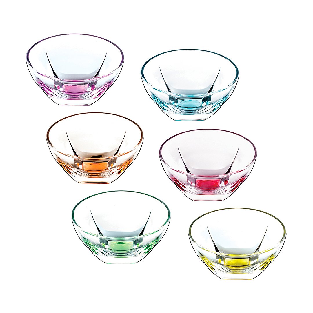 Fusion Set 6 Pcs Small Bowls - Colored - Rcr Trends - 26018020006 | '26018020006 | Cooking & Dining, Glassware |Image 1