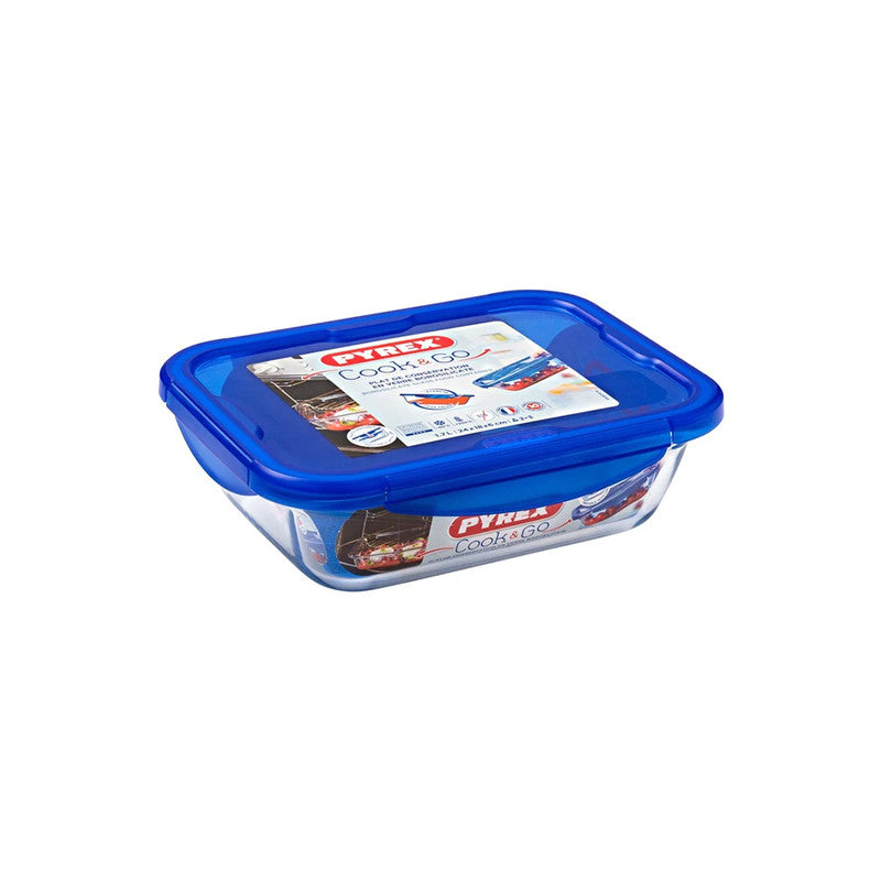 Pyrex 0.8L Cook & Go Glass Rectangular Dish With Lid Pyrex 0.8L Cook & Go Glass Rectangular Dish With Lid