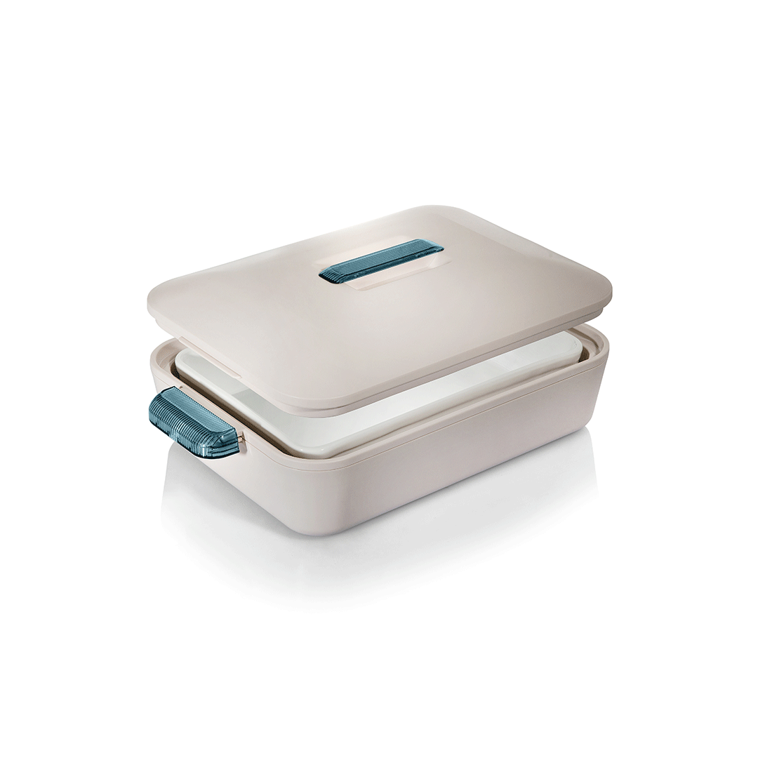 Enjoy Rect Insulated Server Colorado 2.8L White/Pale Blue | 413333.08 | Cooking & Dining, Hot Pots |Image 1