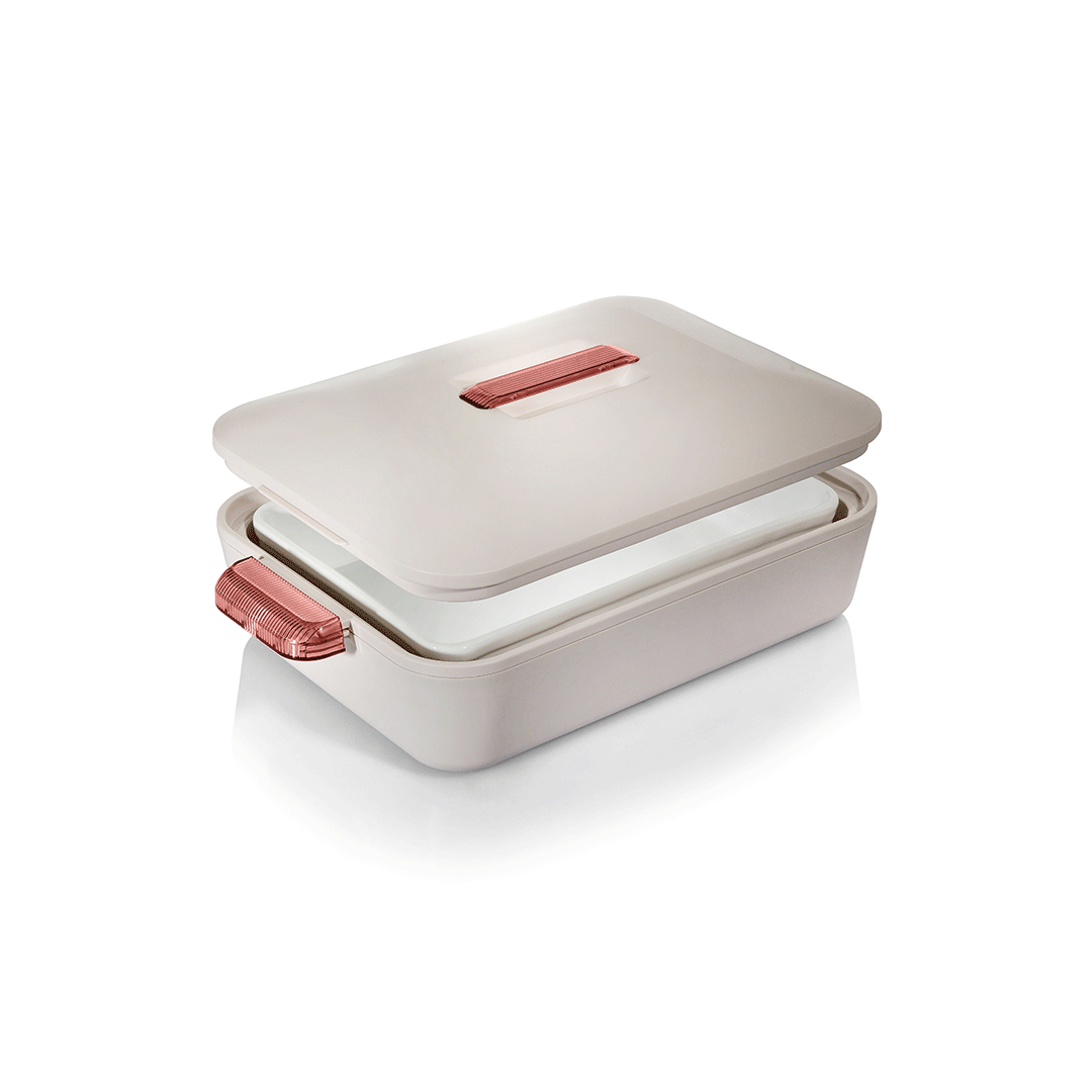 Enjoy Rect Insulated  Server Colorado 2.8L-White/Rose | 413333.86 | Cooking & Dining, Hot Pots |Image 1