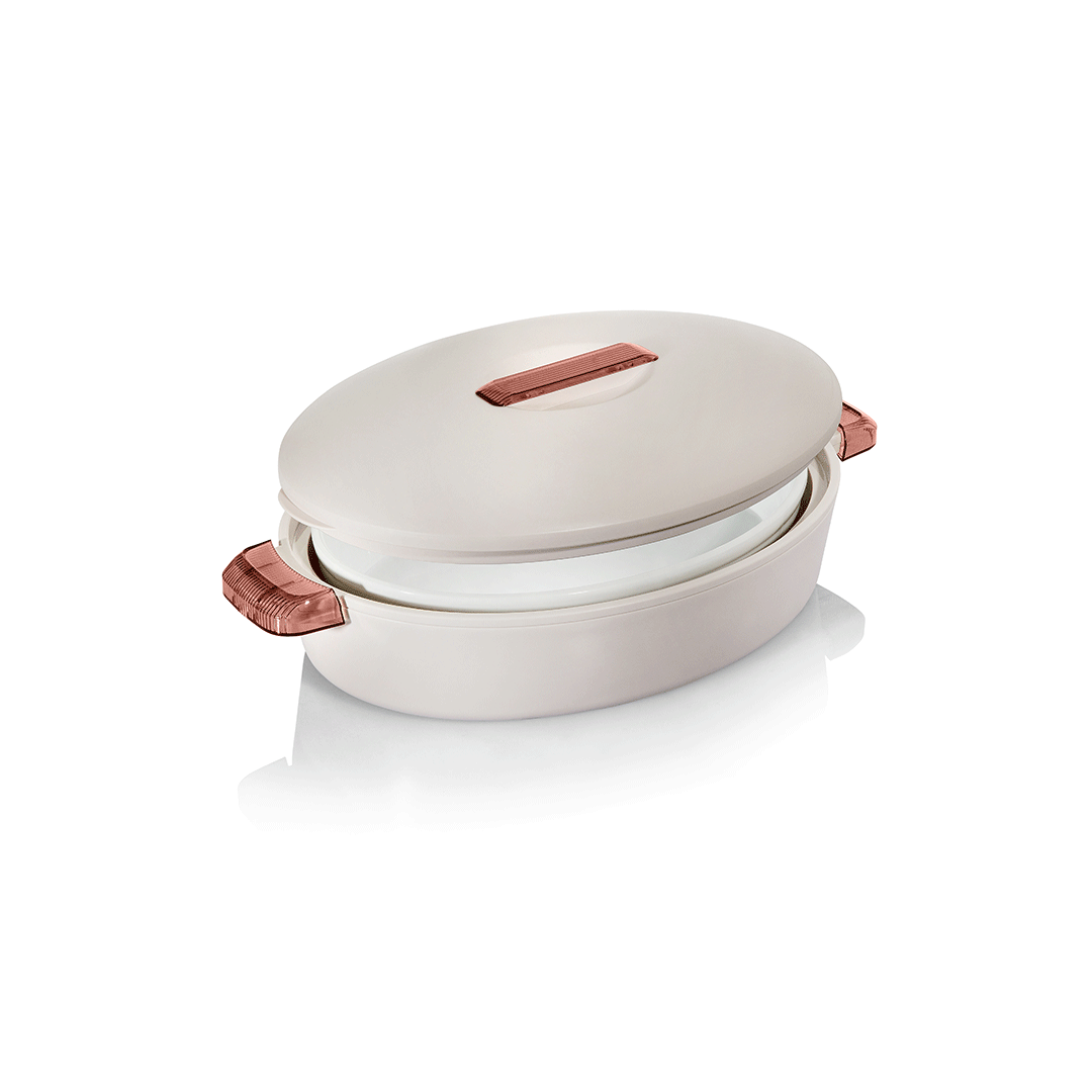 Enjoy Oval Insulated Container Colorado 2.8L-White/Rose | 423333.86 | Cooking & Dining, Hot Pots |Image 1