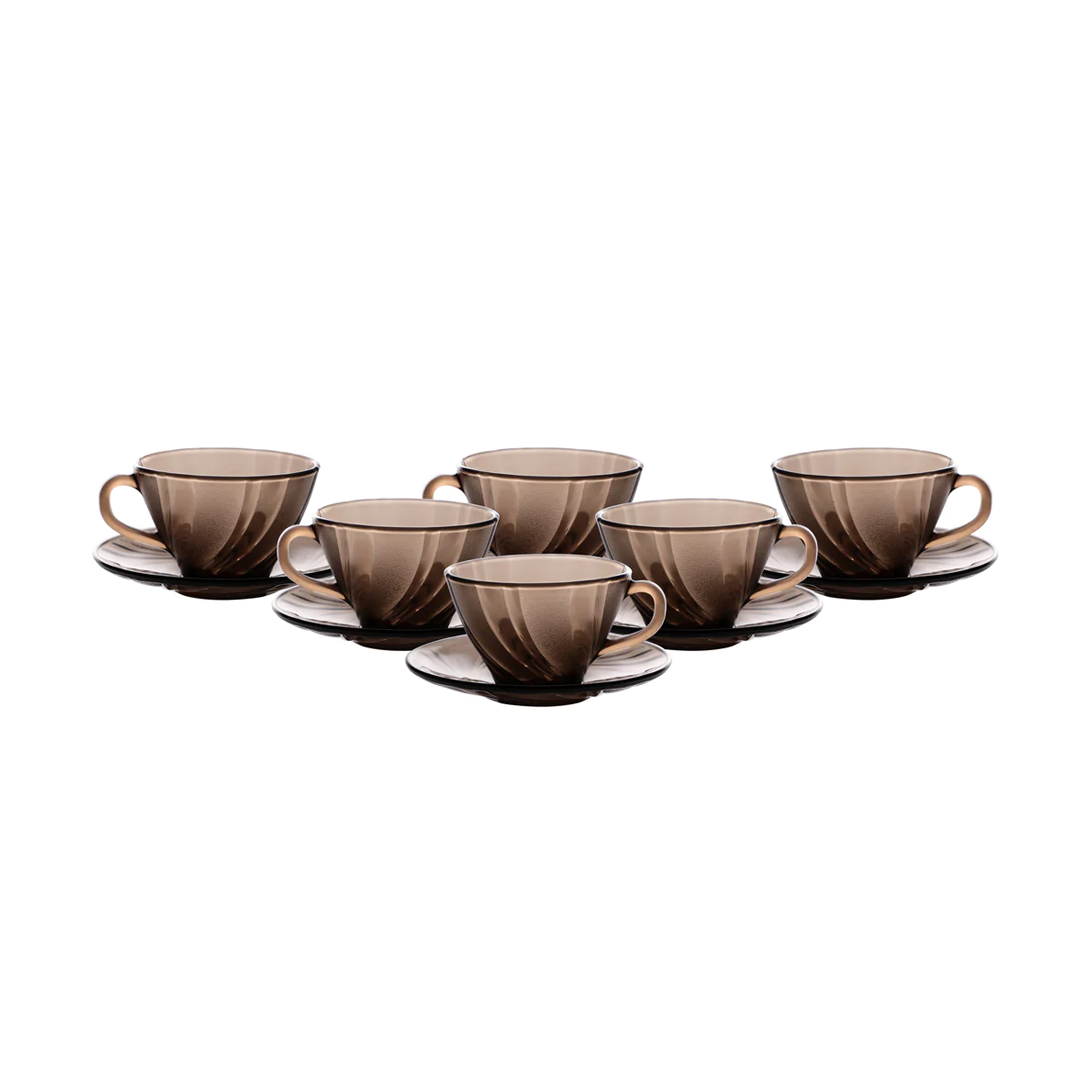 Duralex Beau Rivage 6 Cup And Saucer Set | 9005CS12A0111 | Cooking & Dining, Glassware, Tea Cup |Image 1