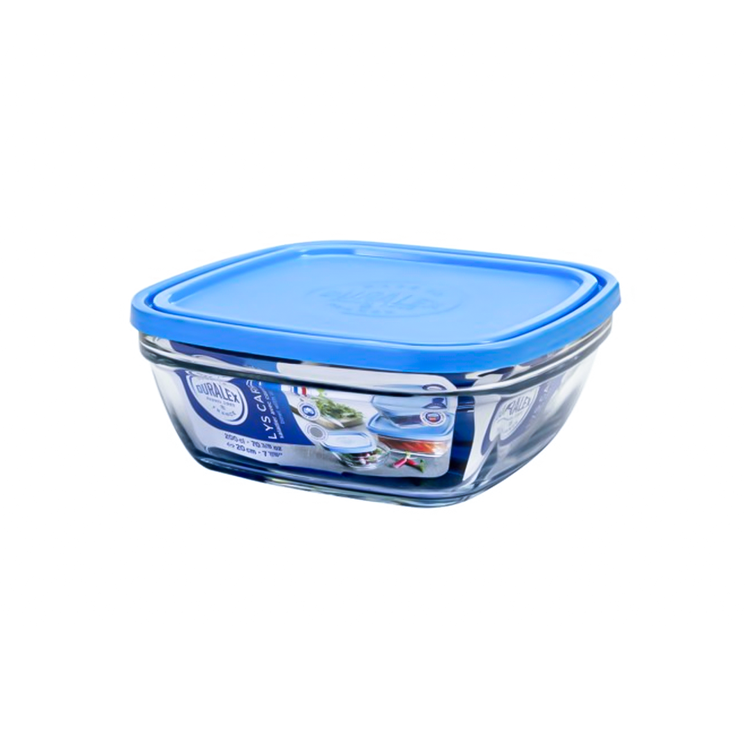 Duralex Freshbox Square 7.7/8" With Blue Lid | 9023AM04A1111 | Cooking & Dining | Containers & Bottles, Cooking & Dining |Image 1