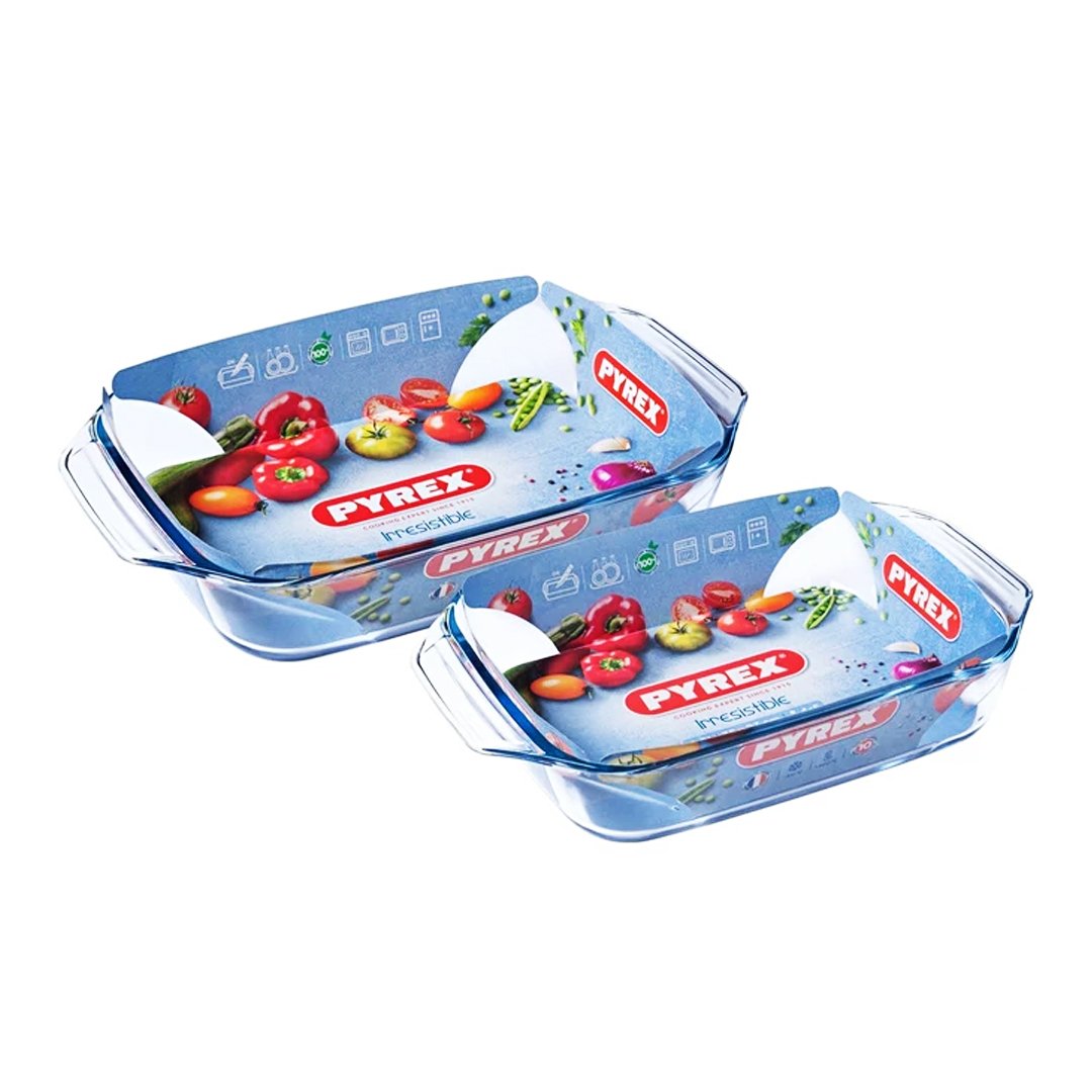 Pyrex - Irresistible Set Of 2 (3-8_2-9L) Rectangle 912S732 | 912S732 | Cooking & Dining, Glassware |Image 1