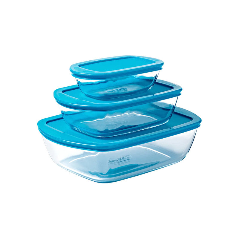 Pyrex Rectangular Dish With Lid 3 Pieces Set Pyrex Rectangular Dish With Lid 3 Pieces Set