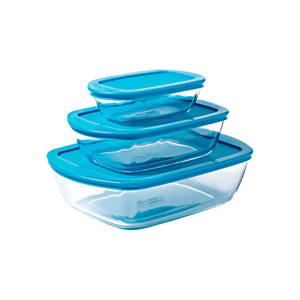 Pyrex Rectangular Dish With Lid 3 Pieces Set | 913S301 | Cooking & Dining, Glassware |Image 1