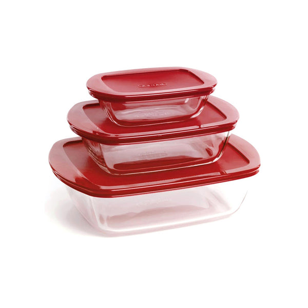 Pyrex Rectangular Storage Dish With Lid 3 Pieces Set | 913S341 | Cooking & Dining, Glassware |Image 1