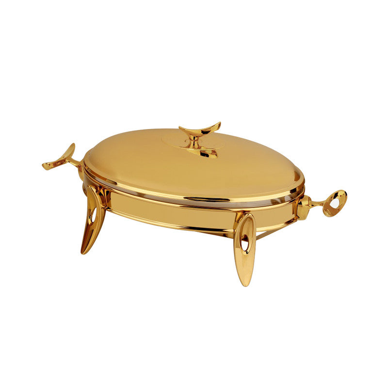 Mat Steel Large Oval Gold Chafing Dish | 918G | Cooking & Dining, Serveware |Image 1