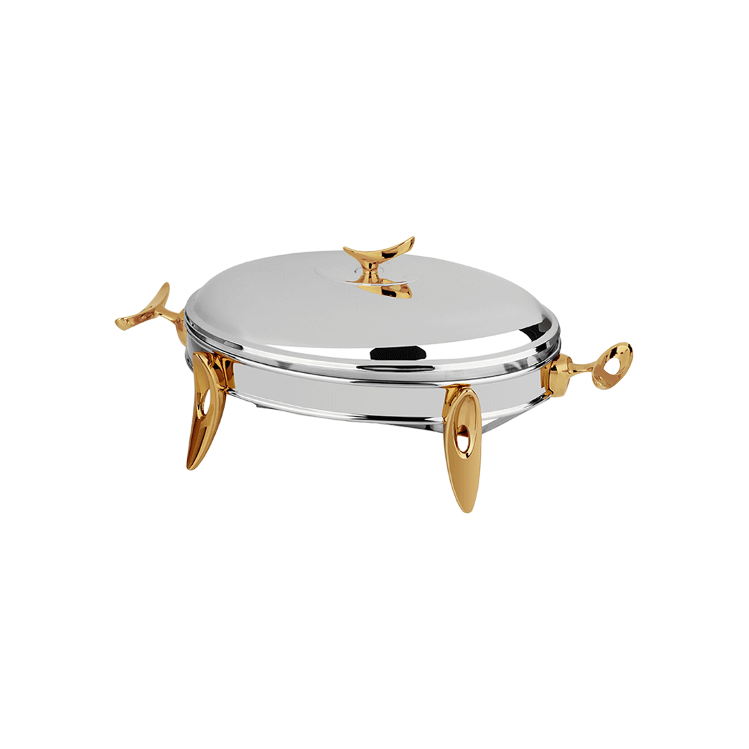 Chafing Dish Medium Oval Silver-Gold    919Sg | 919SG | Cooking & Dining, Serveware |Image 1
