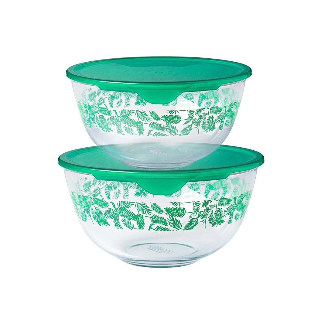 Pyrex - Prep And Store Set Of 2 Green Deco 1 91S092 | 913S092 | Cooking & Dining, Glassware |Image 1