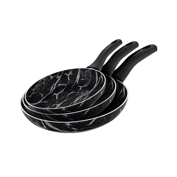 Bonera 3Pc Frypan Set 20-24-28Cm Black | B14510 | Cooking & Dining, Frying Pans & Pots, Steeliness Steel Fry Pan & Pots |Image 1