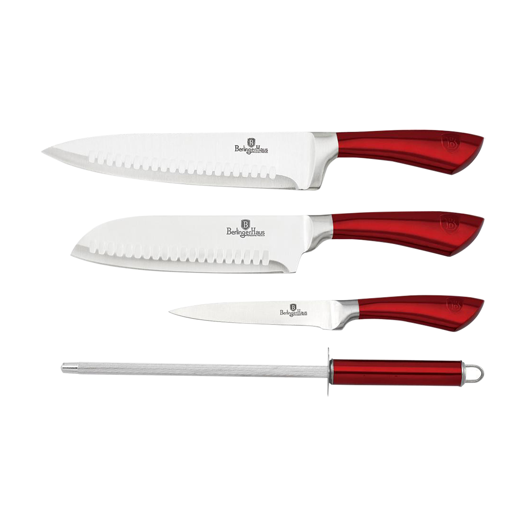 Berlingerhaus 4Pc Knife Set Burgundy   Bh-2011 | BH/2011 | Cooking & Dining, Knives & Chopping Boards |Image 1