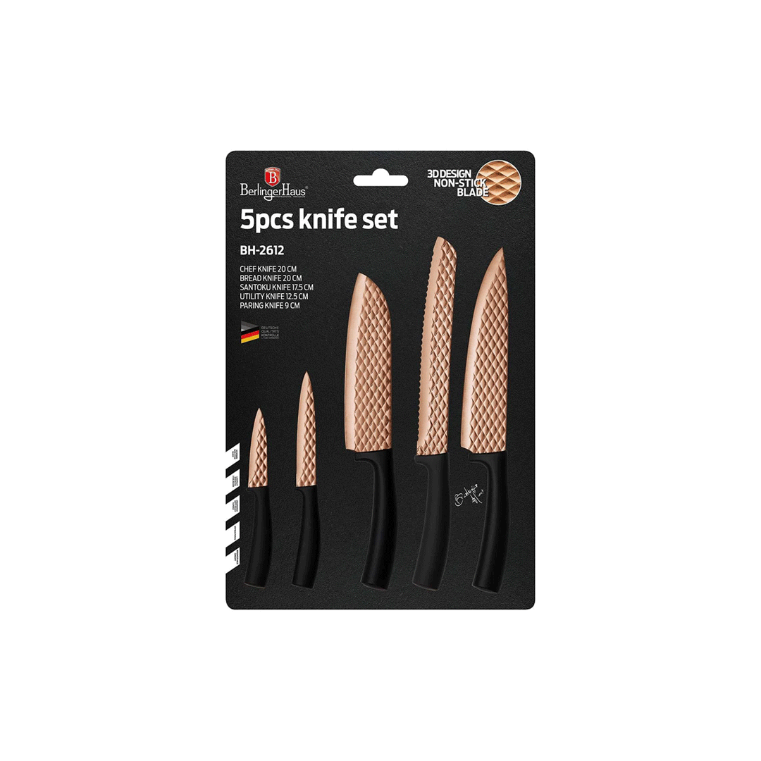 Berlingerhaus 5Pc Knife Set Rose Gold    Bh-2612 | BH/2612 | Cooking & Dining, Knives & Chopping Boards |Image 1