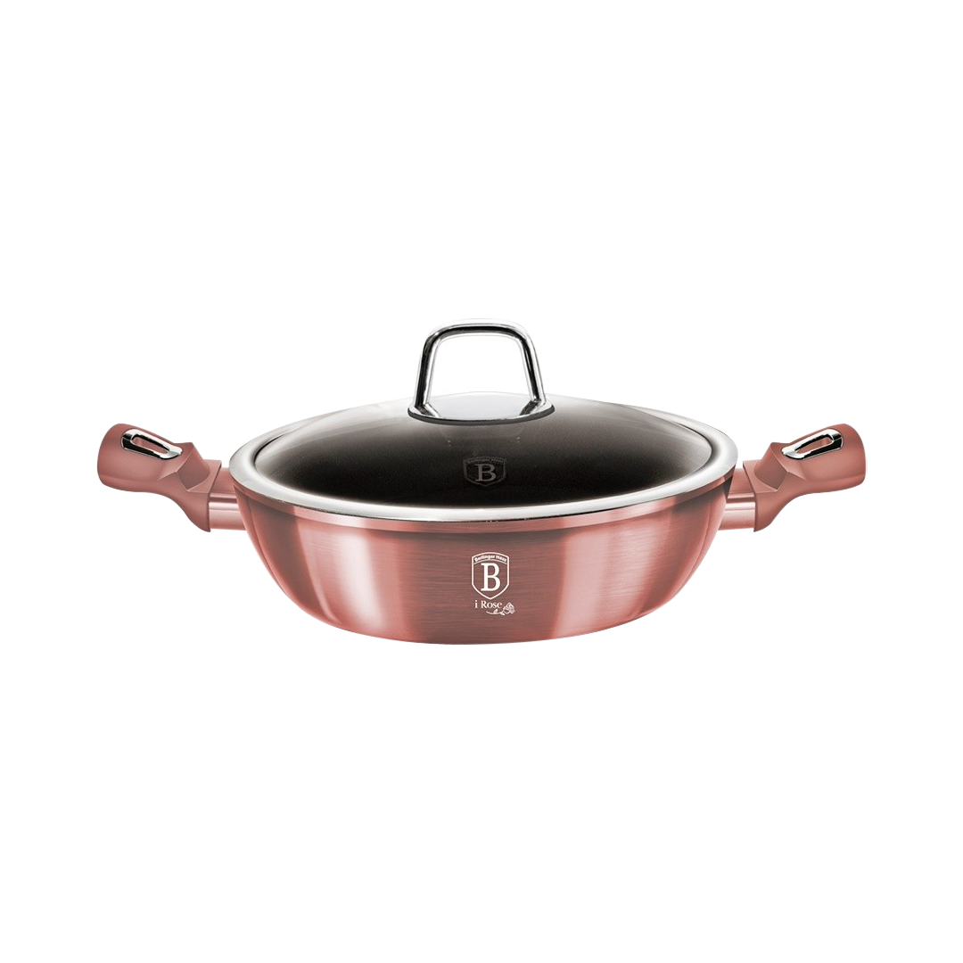 Berlingerhaus Shallow Pot With Lid 28Cm I-Rose   Bh-6037 | BH/6037 | Cooking & Dining, Frying Pans & Pots |Image 1