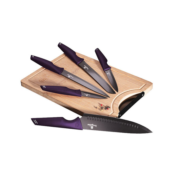 Berlingerhaus 6 Pieces Knife Set With Bamboo Cutting Board