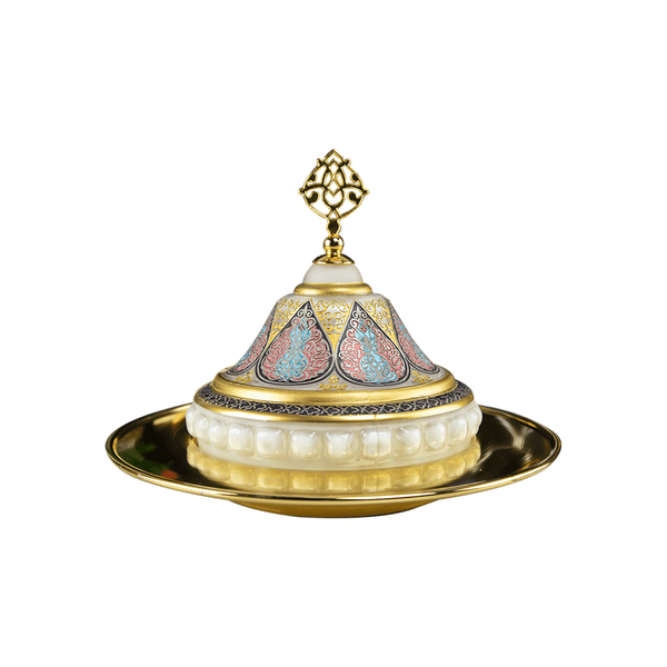 Byblos Decorated Candy Bowl With Cover      By-19212