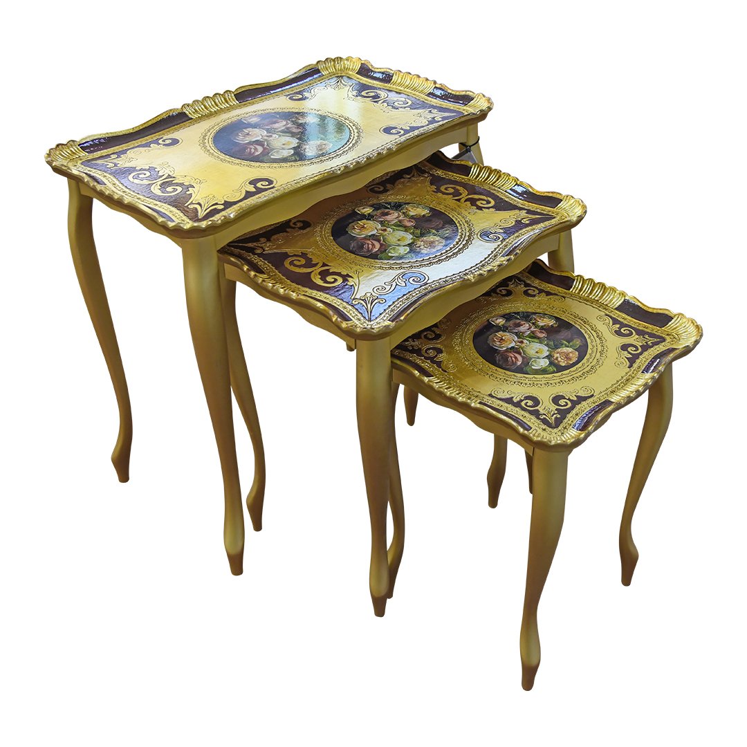 Three Table Set Fragranza Oro /Orso | CT-400-5-2797 | Home & Linen | Home & Linen |Image 1