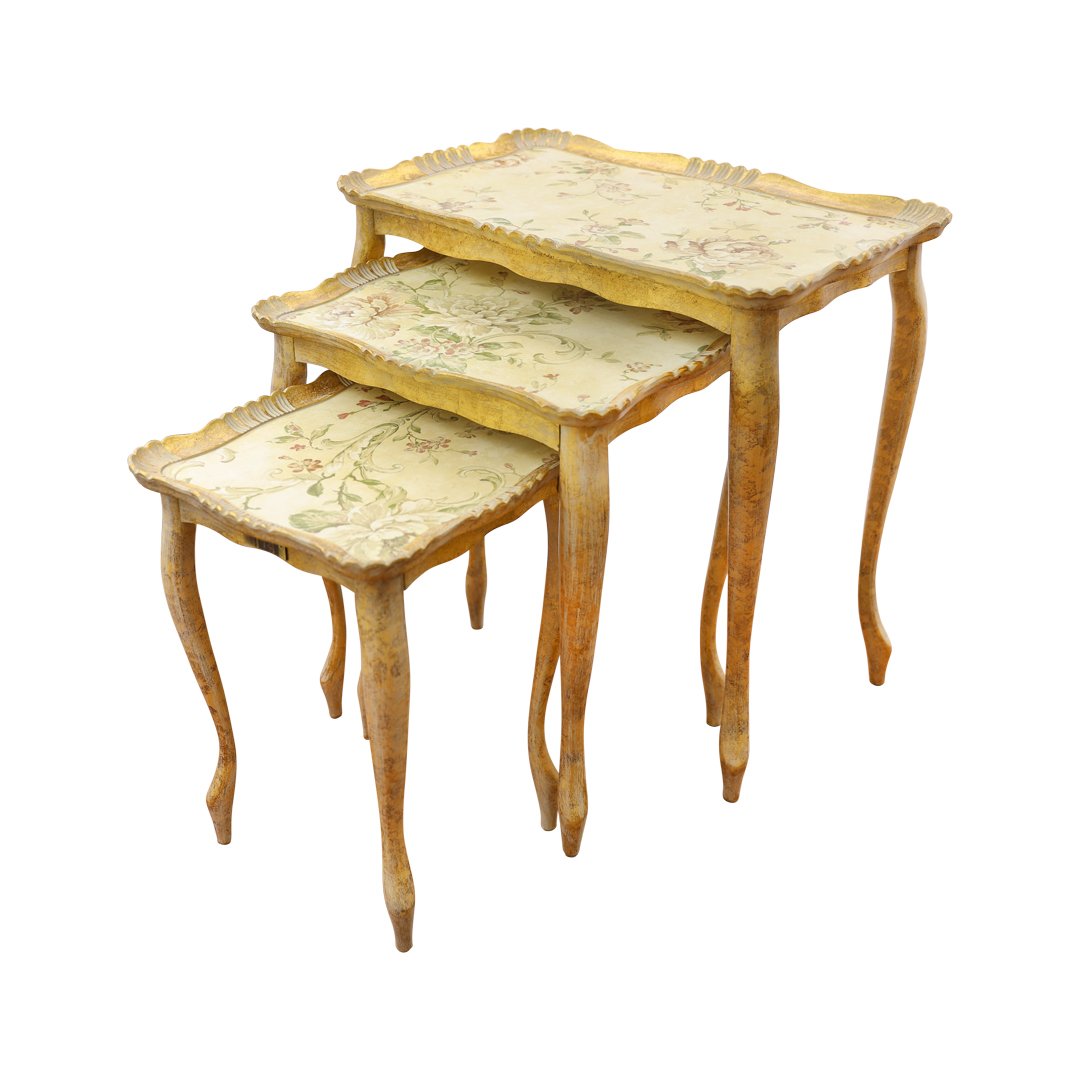 Carved Table Set Cm 35X58X58H Brezza Oro Ct-401-5-2919 | CT-401-5-2919 | Home & Linen | Home & Linen |Image 1