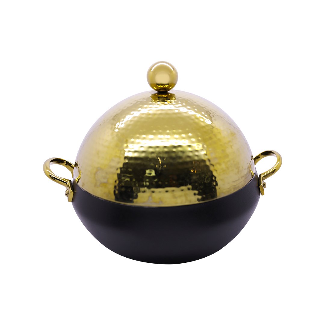 Gold Hammered Dome Shape Hotpot 3Ltr Dome Dhp-8002Ghb | DHP-8002GHB | Cooking & Dining, Serveware |Image 1